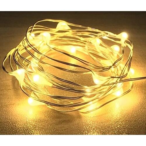 1M 2M 5M 10M LED String Lights Silver Wire Christmas Garlands Festoon Led Fairy Light Christmas Decorations For Home Room Tree