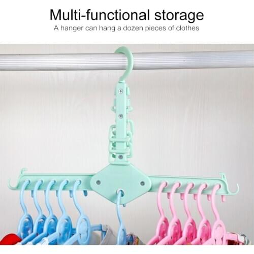 1pc Hook Home Multi-function Eleven Hole Double Hook Magic Hanger 360 Degree Rotation Space Clothe Drying Rack Baby Hanger Hot