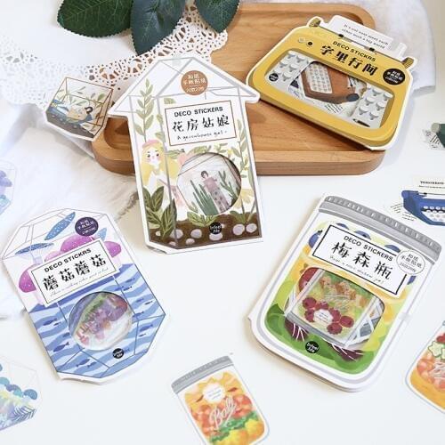 20PCS/ 40PCS girl love write and plant paper ticker black design Gift Tag gift Decoration scrapbooking DIY Sticker