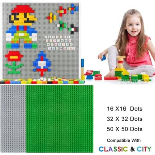 4 Size Classic Baseplates For Building Bricks Plastic Assembly Blocks Base Plates Figures City Classic Toys For Children Gifts