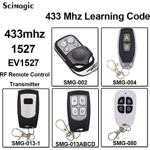 433 mhz RF Remote Control Learning code 1527 EV1527 For Gate garage door controller Alarm 433mhz Receiver included Battery