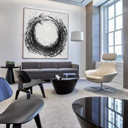 Black White Painting Abstract Cartoon Picture 100% Hand Painted Oil Painting on Canvas Wall Art for Living Room Decor No Frame