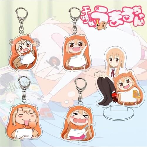 Japanese Anime Himouto Umaru-chan Doma Umaru Keychain Cartoon Pattern Transparent Acrylic Keyring Cosplay School Bag Accessories