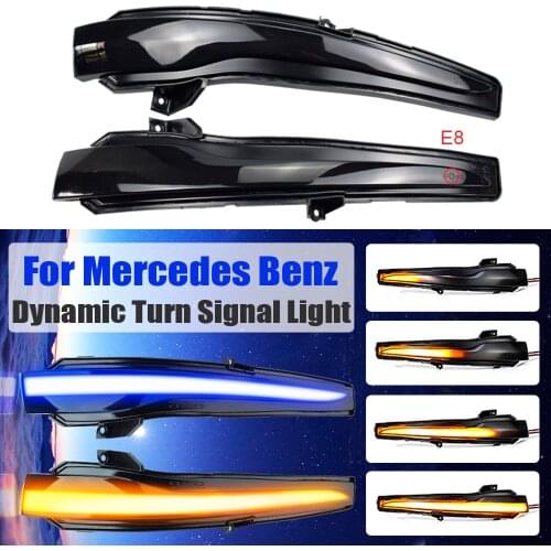 For Mercedes Benz C S GLC E V W205 W222 X253 W213 W447 Dynamic LED Blinker Side Marker Turn Signal Light Lamp