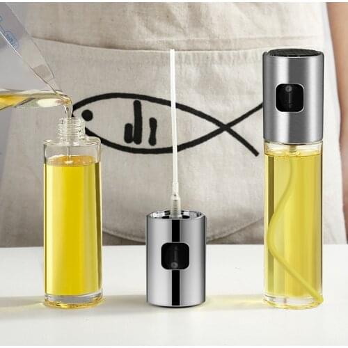 100ML Kitchen Stainless Steel Olive Oil Sprayer Bottle Pump Leak-proof Grill Salad Tools Sprayer Oil Dispenser BBQ Cookware Tool