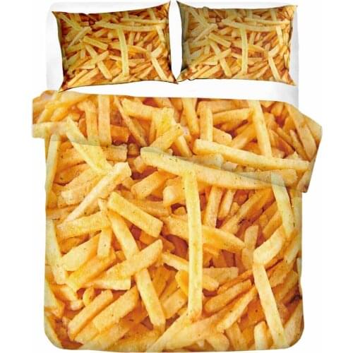 HELENGILI 3D Bedding Set Delicious food series hamburger pattern Print Duvet Cover Set with Pillowcase Bed Set Home Textiles