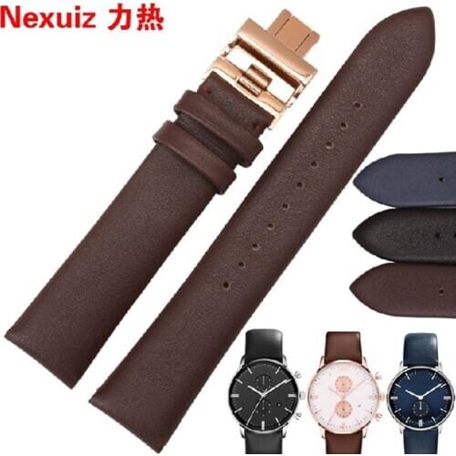 Top sell watchband for AR60008/0389/1648/2502 wristband 16 18 20 22mm genuine leather black brown blue with folding buckle