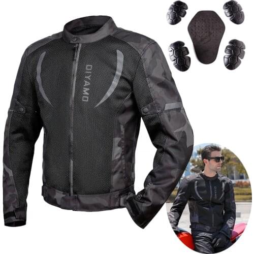 2021 Men Motorcycle Jacket Coat Mesh Protective Jacket Street Off-Road Touring Motocross Racing Breathable Cycling Jacket Armor
