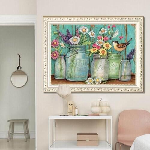 5D Diamond Painting Full Square Frameless DIY Cross Stitch Kits Diamond Embroidery Daisy Paints Picture of Rhinestones Decor