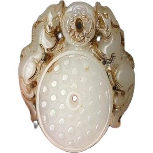 Jade ware high ancient jade old goods double piece of jade pendant