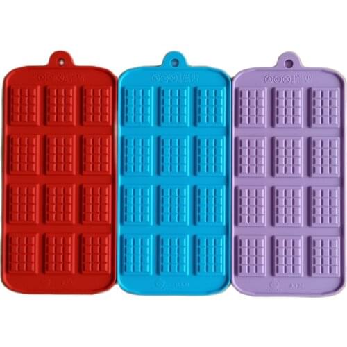 New Colour Silicone Chocolate Mold 12 Waffle Baking Tools Non-Stick Cake Mould Jelly Candy 3D DIY Molds Kitchen Accessories