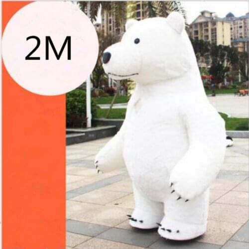New Style Short Plush Inflatable Mascot Costume Panda Polar Bear 2M Tall Customize for Adult Suitable for 1.65m Height Mascots