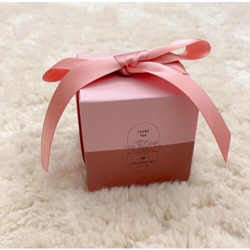 Gift Box Wedding Favors Candy Box Boy&girl Packaging Paper Chocolate Boxes Blue/Pink Gift Bags for Baby Shower Party Supplies