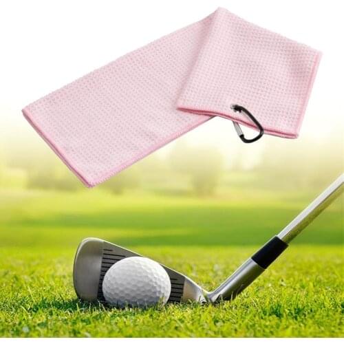 Microfiber golf towel Multi-color waffle pattern with hook Quick-drying comfortable soft towel Outdoor fitness sports equipment