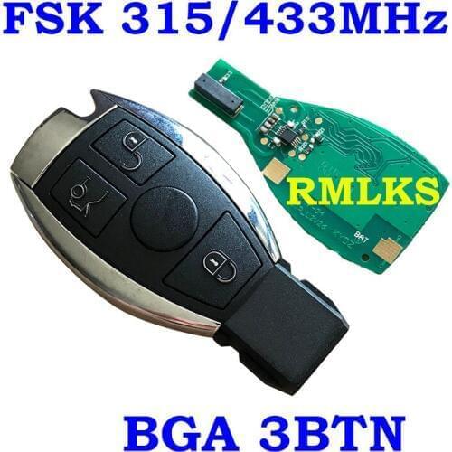 RMLKS Smart Key 315MHz 433MHz Fit For Mercedes Benz 2 3 4 Button Auto Remote Key Support NEC BGA 2000+ With PCB Uncut Blade