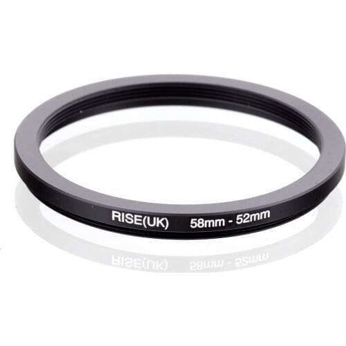 RISE(UK) 58mm-52mm 58-52mm 58 to 52 Step down Ring Filter Adapter black