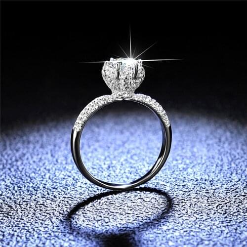 Silver Diamond Test Passed Excellent Cut 1 Carat D Color High Quality Moissanite Wedding Ring 100% Silver 925 Engagement Jewelry