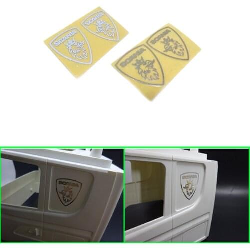 Shield Logo Metal Sticker Decoration for 1/14 Tamiya RC Truck Trailer Tipper Scania R730 620 470 Car Diy