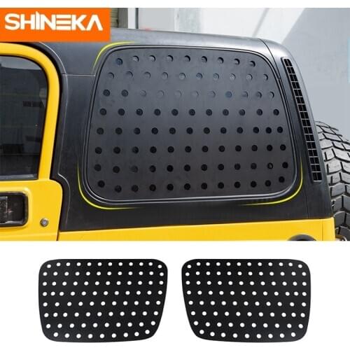 SHINEKA Car Exterior Rear Window Triangle Glass Decoration Cover Stickers Accessories For Jeep Wrangler TJ 1997-2006 Car Styling