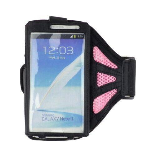 MeterMall Black / Pink Adjustable Fabric Net Armband for Samsung Galaxy S4 / Samsung Galaxy Note 2 / Samsung Galaxy Note 3