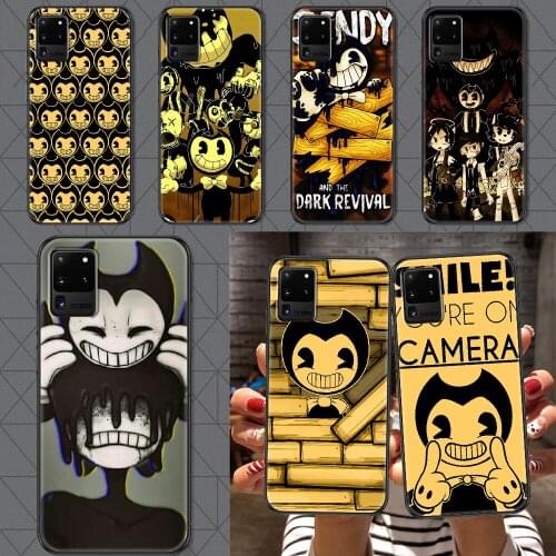 Horror game BENDY Phone case For Samsung Galaxy Note 4 8 9 10 20 S8 S9 S10 S10E S20 Plus UITRA Ultra black silicone back art