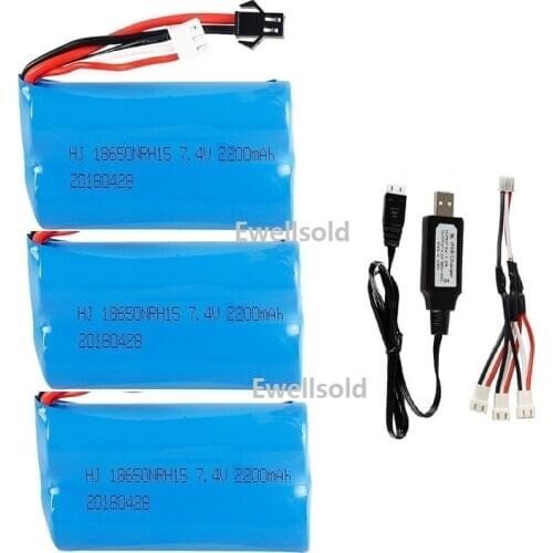 SM/JST plug wltoys 104310 104311 MN99S D90 H101 U12A S033g Huina1592 spare parts 7.4v 2200mah Li-ion battery 20c 18650/charger