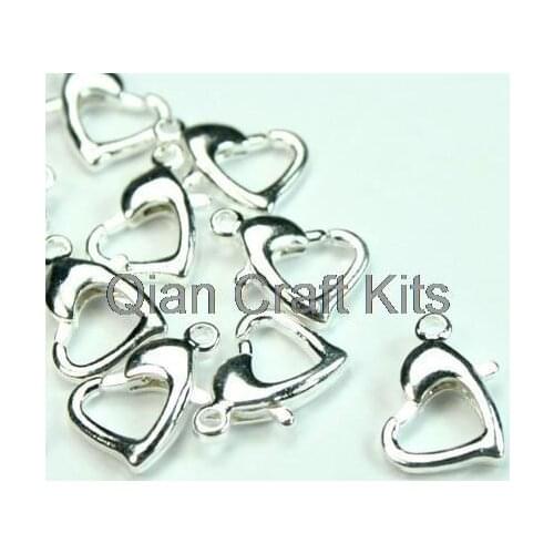 150pcs Heart Lobster Clasp 13mm Mix Color Silver Over Zinc Alloy Silver,Brass or Gold Tone Lead and Nickle Free