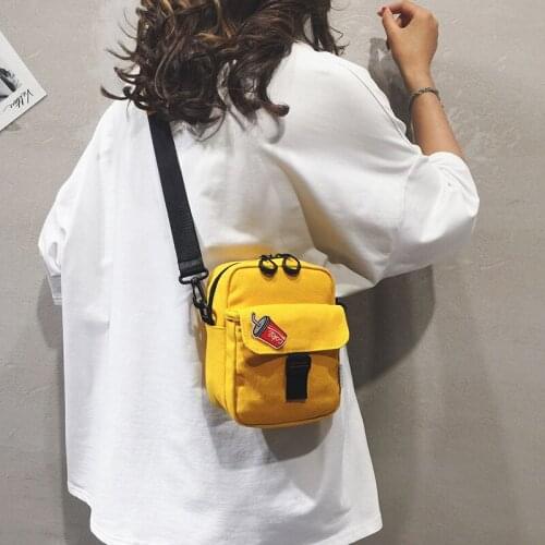 Korean Style Fashion Small Bag Canvas Shoulder Bag For Women Casual Crossbody Bag Mini Bags Girls Bolsa Mujer Sac A Main bolsos