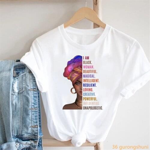 I am Black Women Educated And Sexy Bae T Shirt Black Girl Black Queen T-Shirt Women Clothes Female Clothing 90s Top T-Shirts
