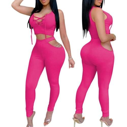 Women 2pcs Bandage Yoga Set Sport Suit Gym Wear Workout Clothes Sleeveless Gym Crop Top High Waist Leggings Fitness Sports Wear