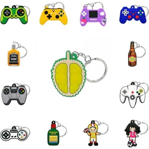 1pcs Cartoon Keychain PVC Key Ring Trinket Pendant Key Chain Key Cover Kids Gift Party Favor JewelryDecoration Accessories