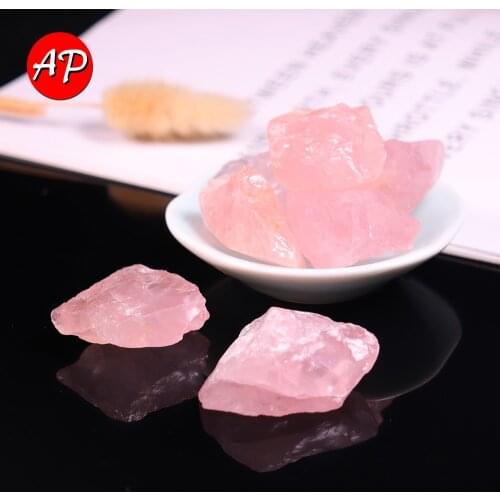 1pcs Natural Crystal Raw Rose Quartz Pink Gemstone Rough Stone Minerals Specimen Healing Fish Tank Decorate