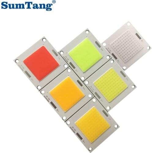 5pcs/Lot 12V COB LED Bulb 50W 40-120lm/w 40*40*2.0mm Green Blue Red Amber Cool White Warm White From Factory