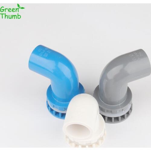15pcs Inner Dia 20mm PVC 90 Degree Elbow Fish Tank Special PVC Fittings White/Grey/Blue PVC Strong Drainage Adapters