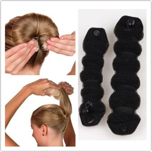2pcs/Set Women Girl Magic Style Hair Styling Tools Buns Braiders Curling Maker Headwear Hair Rope Hair Band Accessories