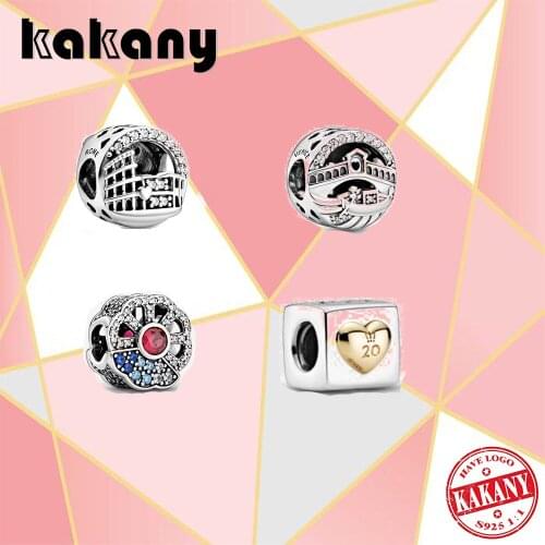 2021 New 100% S925 Sterling Silver Venetian Rialto Bridge Ancient Roman Round Pendant Original Diy Jewelry Suitable For Ladies