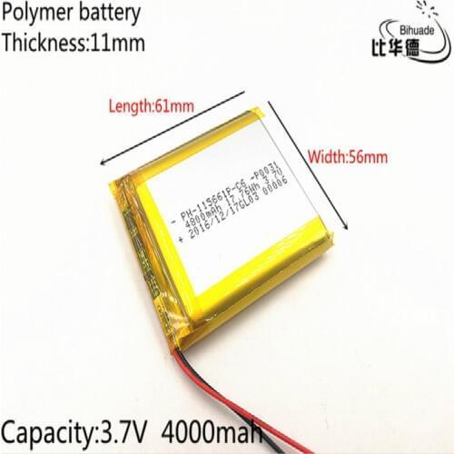 3 7V lithium polymer battery 115661 4000MAH Tablet PC navigation mobile power GIY