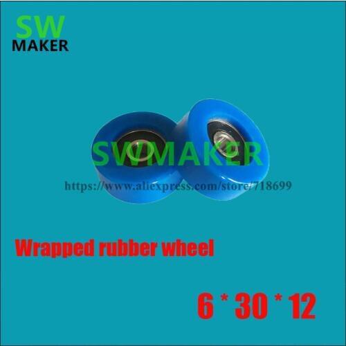 6*30*12mm miniature bearing 626 pack rubber 6*30*12 pulley roller inner diameter M6 rubber bearing