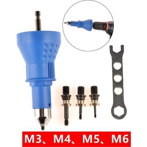 Rivet Nut Tool Adaptor M3 M4 M5 M6 Cordless Drill Adapter rivet nut gun battery electric rivet drill riveting machine
