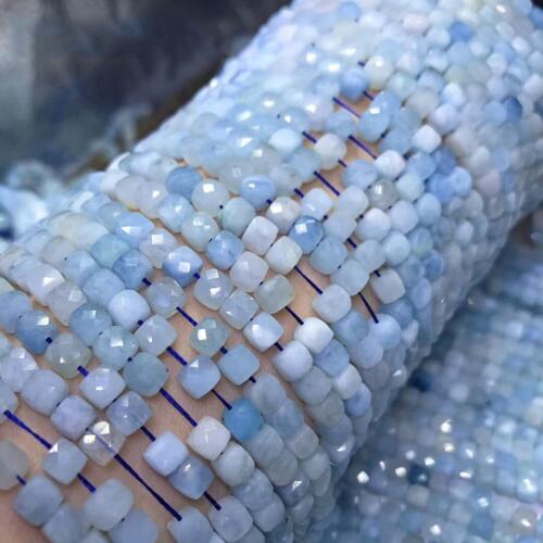 Aquamarine Amethyst Iolite Prehnite Tourmaline Natural Gemstone faceted cube Beads 4.5-5mm For Jewelry Making 15.5inch