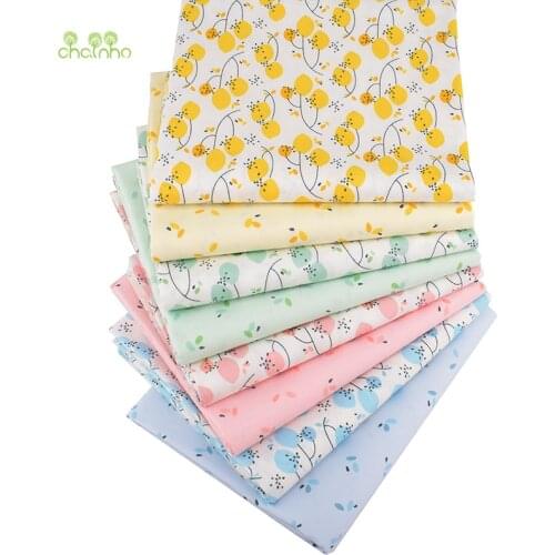 Chainho,8pcs/Iot,Four Color,Printed Twill Cotton Fabric,Patchwork Clothes For DIY Quilting Sewing Baby&Children Material,40x50cm