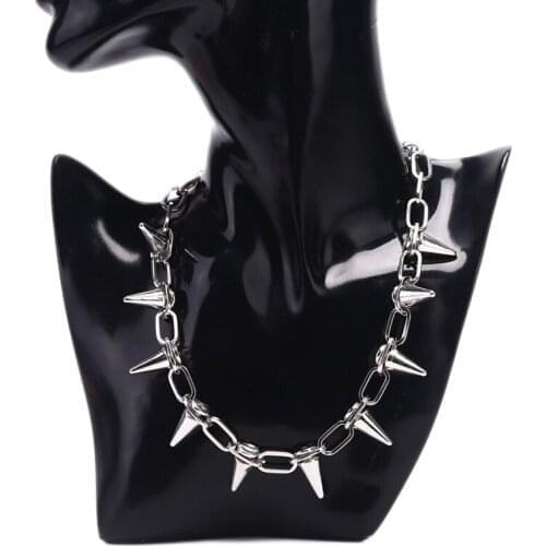 Rivets Chokers Punk Goth Handmade CCB Material Choker Necklace Spike Rivet Necklace Rock Gothic Chokers
