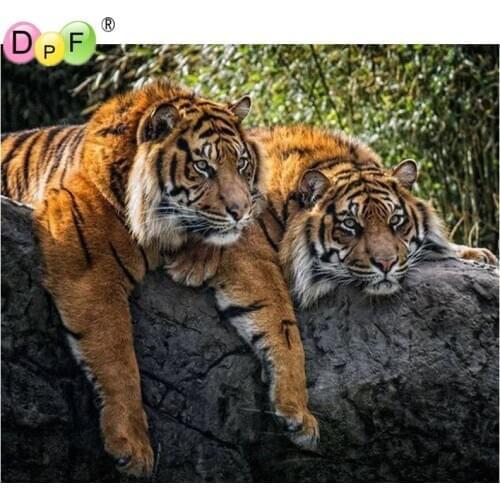 DPF DIY tiger 5D Square Diamond Painting Cross Stitch Crafts Diamond Embroidery Mural Home Decoration Mosaic