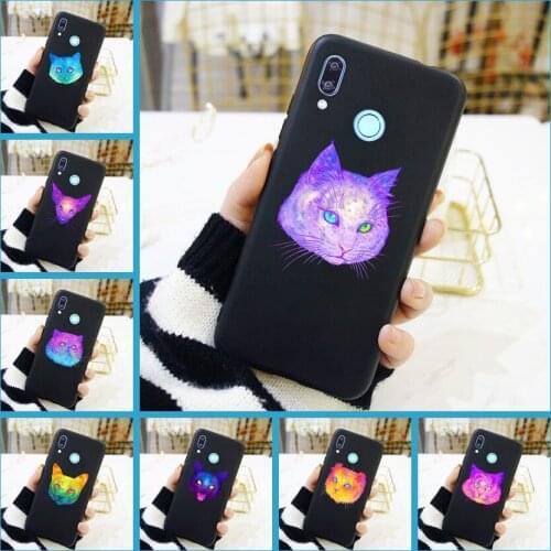 Purple Cat Phone Case For Huawei Nova 5 4 4E 3 3I 3E 2i 2 Lite Plus Soft Silicone Back Cover For Huawei Nova Smart Lite 2017