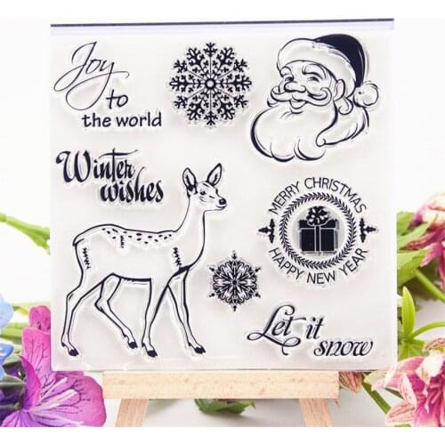 Hot selling Santa Claus transparent clear stamp / silicone seal roller stamp DIY scrapbook album / card production