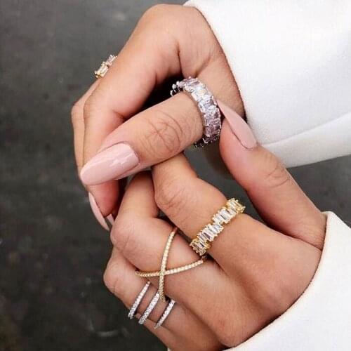 Personality Three Circle Design Clear aaa Cubic Zirconia 925 Sterling Silver Rings for Women Party Jewelry Bague Femme anillos