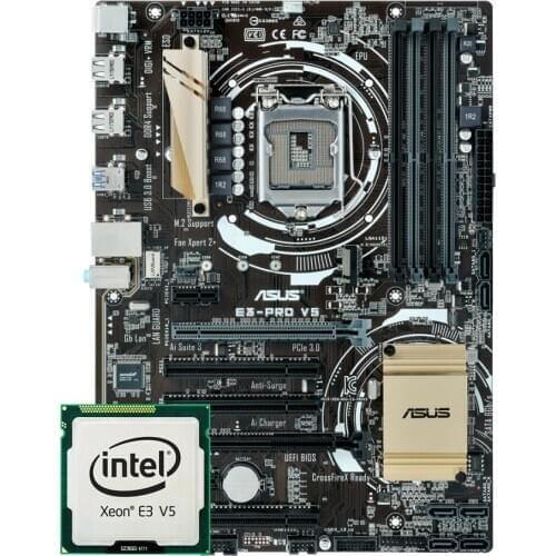 E3 PRO V5 motherboard combo kit set Xeon Intel Xeon E3-1225V5 E3 1225 V5 CPU 3.3GHz 8M 80W LGA 1151 Processor