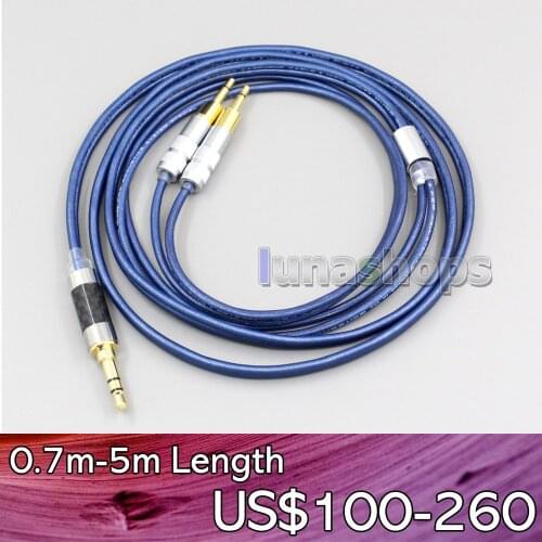 LN005613 XLR balanced 2.5mm 4.4mm headphone Earphone PURE Silver Cable + PEP Insulated For Sennheiser HD700