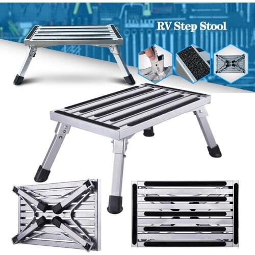 RV Step Stool Multifunctional Portable Aluminum Folding For Home Garagetruck Or Van Supports Up To 150Kg