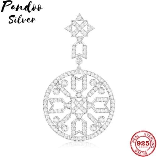 Fashion Charm Sterling Silver Original 1:1 Replica, Single Silver Mandala Love Earring Luxury Jewelry Gift For Female